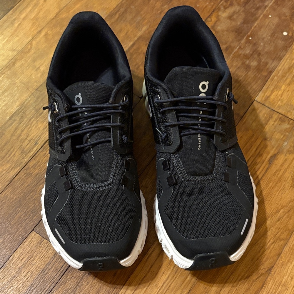 On Running Black and White Athletic Shoes